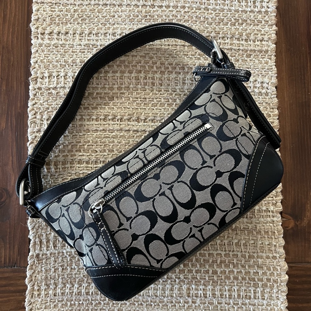 Coach Black and Gray Shoulder Bag